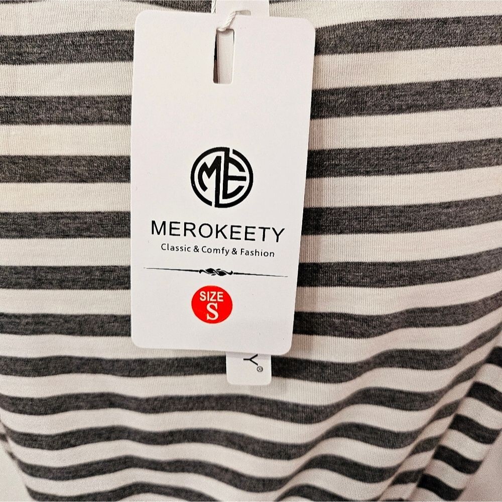 Merokeety Striped Black and White Dress - Picture 7 of 10